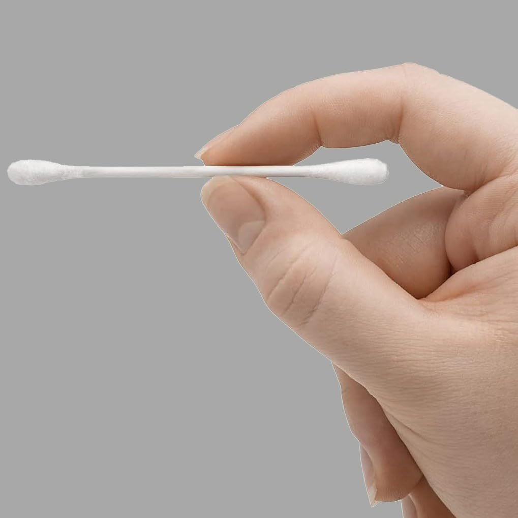 Amazon Basics Cotton Swabs – 100% Cotton, 500 Count, USA Made