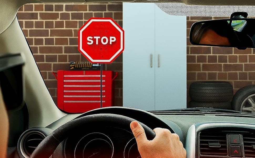 PARKEZ Flashing LED Light Parking Stop Sign For Garage
