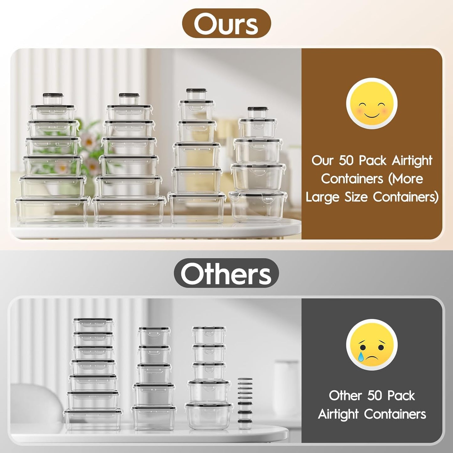 50-Piece Airtight Food Storage Containers – BPA-Free & Stackable