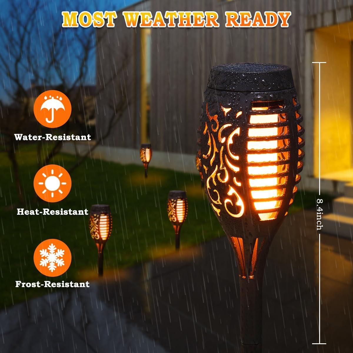 10-Pack Solar Torch Lights with Flickering Flame – Waterproof LED Garden & Yard Decor
