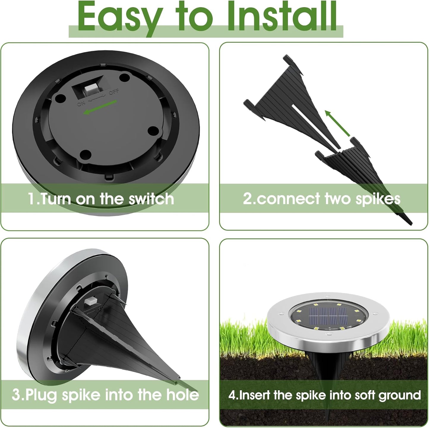 12-Pack Cold White Solar Pathway Lights – Waterproof LED Outdoor Garden & Driveway Lighting