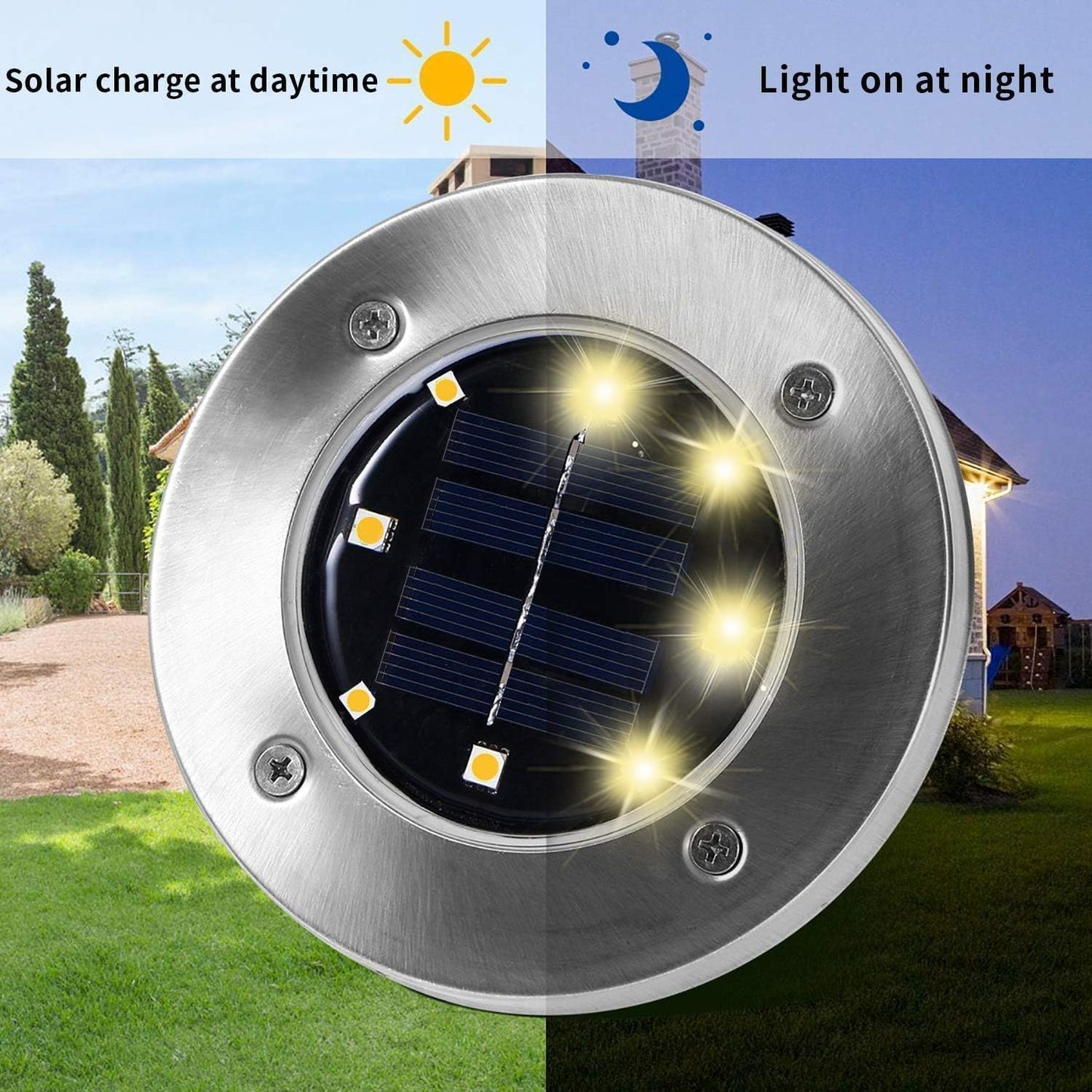 16-Pack Solar Ground Lights – Waterproof LED Outdoor Pathway Lights (Warm White)