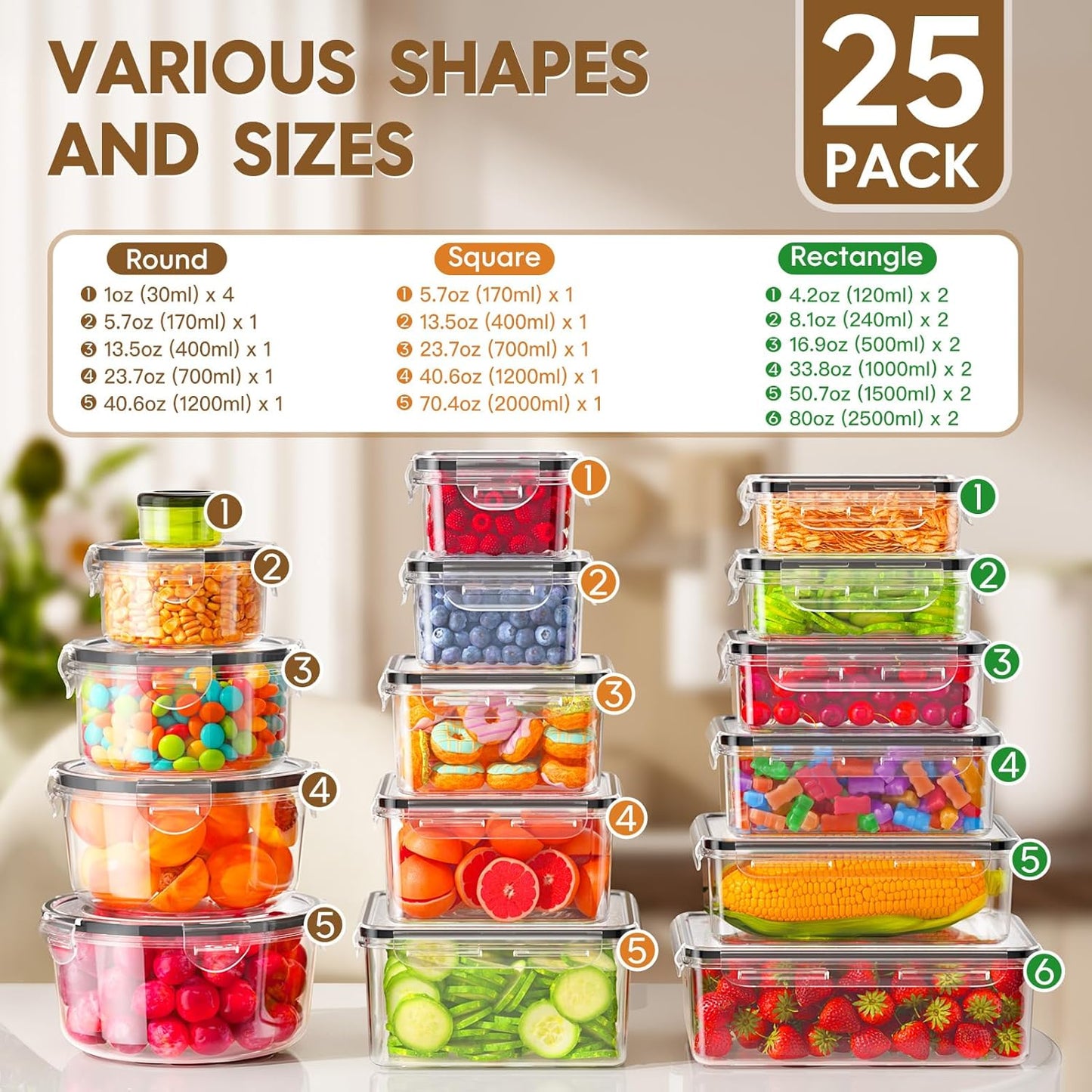50-Piece Airtight Food Storage Containers – BPA-Free & Stackable