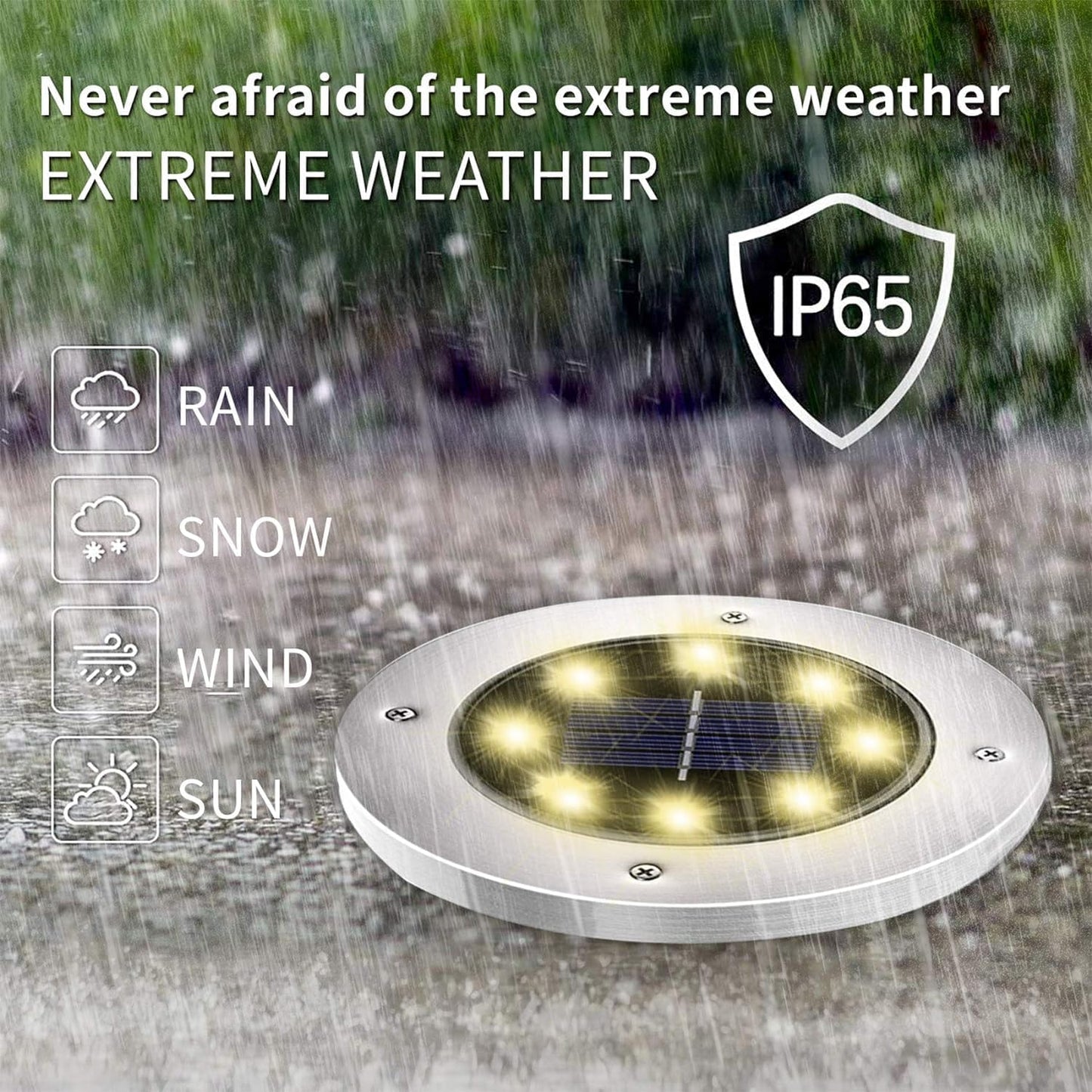 16-Pack Solar Ground Lights – Waterproof LED Outdoor Pathway Lights (Warm White)