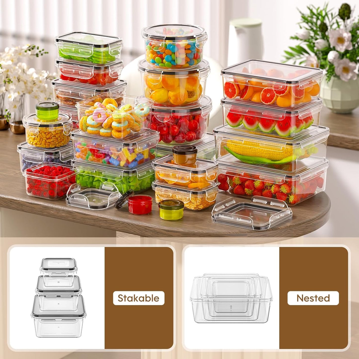 50-Piece Airtight Food Storage Containers – BPA-Free & Stackable