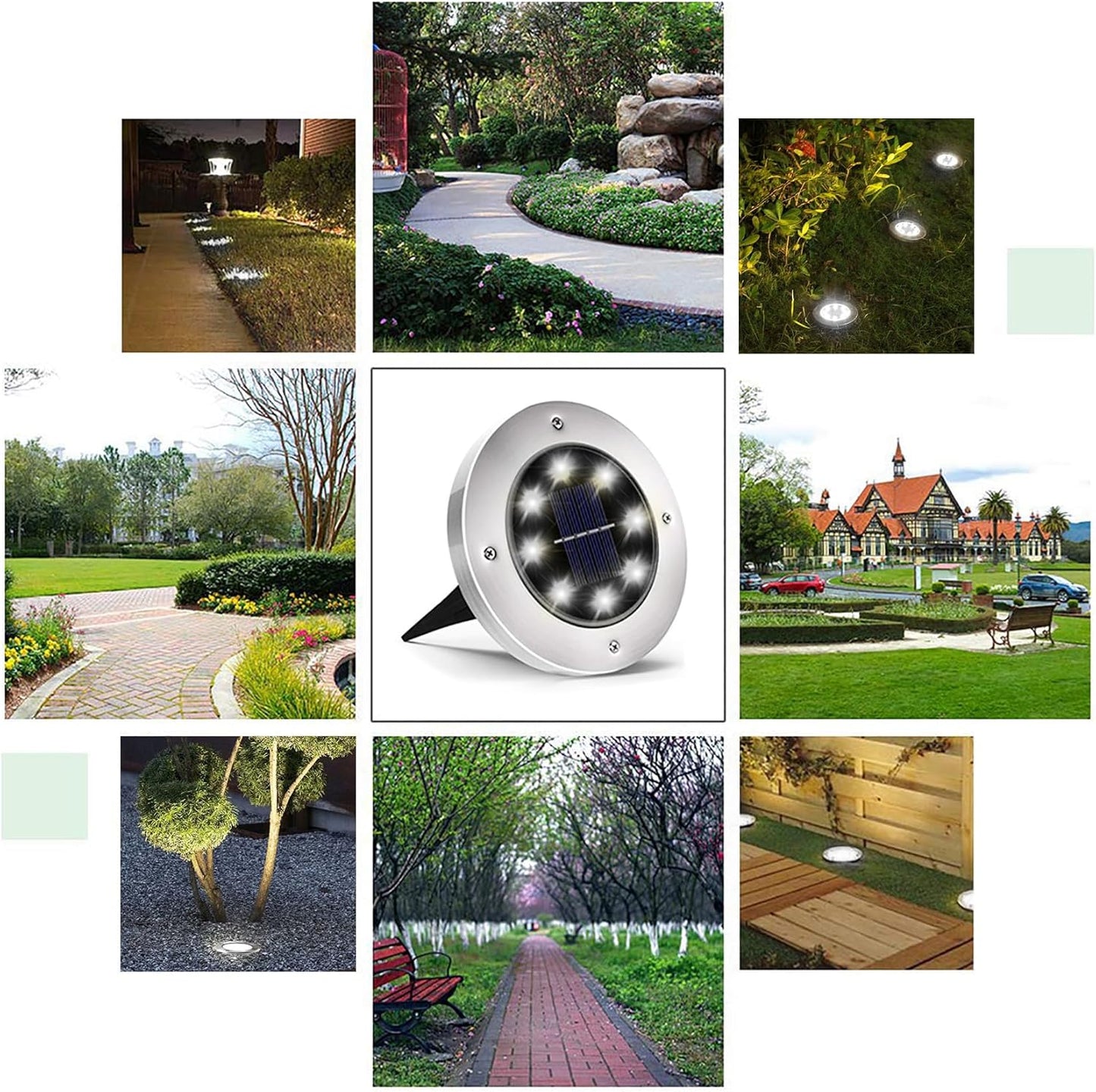 12-Pack Cold White Solar Pathway Lights – Waterproof LED Outdoor Garden & Driveway Lighting