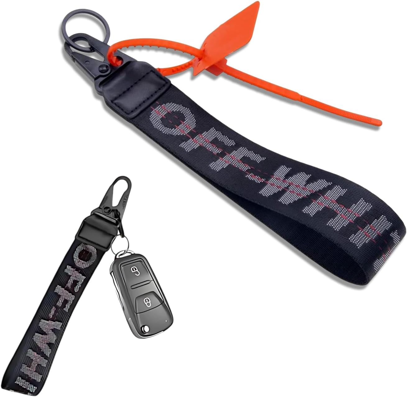 Black Keychain Lanyard for Keys and ID Badge Holder - Durable Lanyard Neck Strap