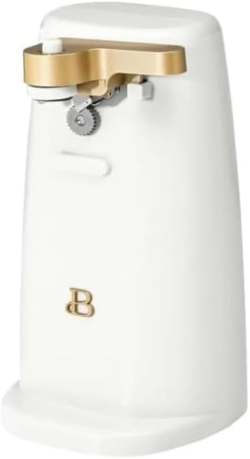 Easy-Prep Electric Can Opener by Drew Barrymore – One-Touch Auto Operation, Knife Sharpener, Bottle Opener, Stainless Steel