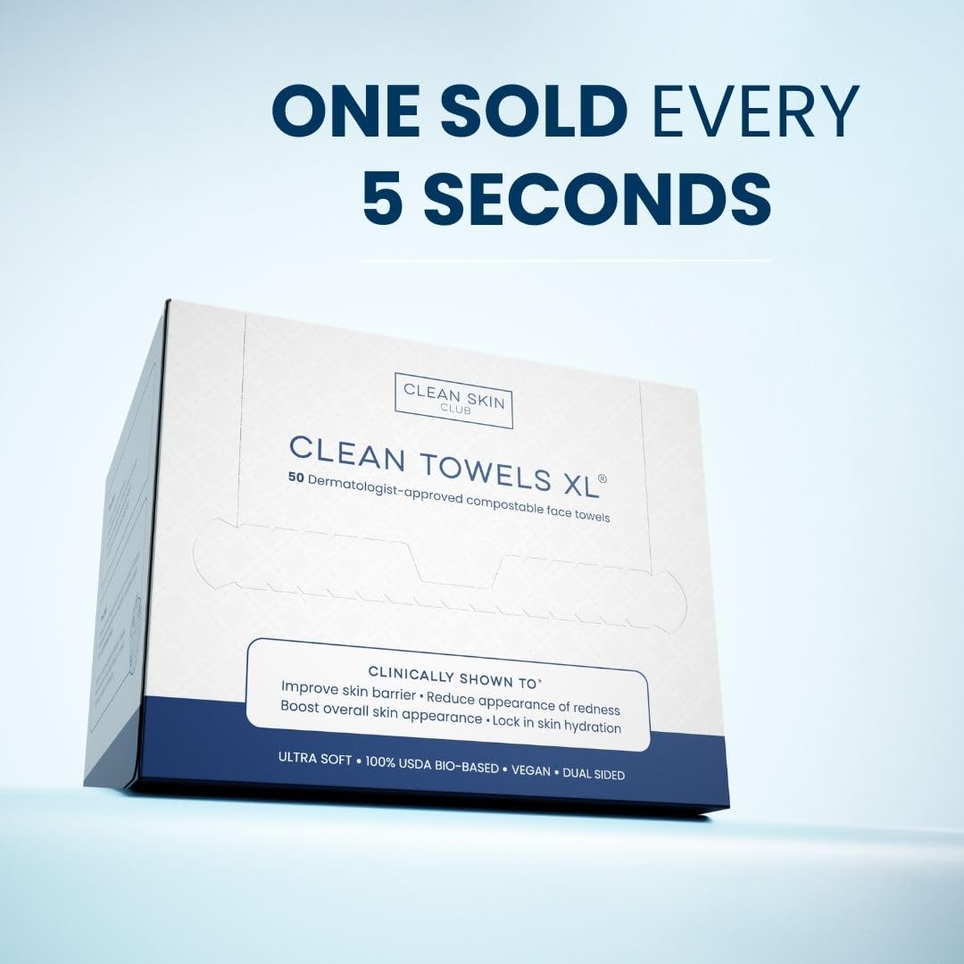 Clean Towels XL™ – 100% Biobased Disposable Face Towels (2 Pack, 100 Ct) – Made in USA