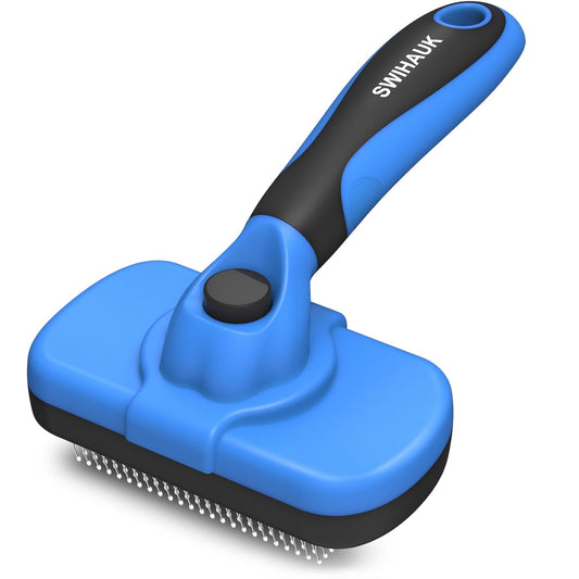 Self Cleaning Slicker Brush for Dogs & Cats – USA Made Deshedding Grooming Tool