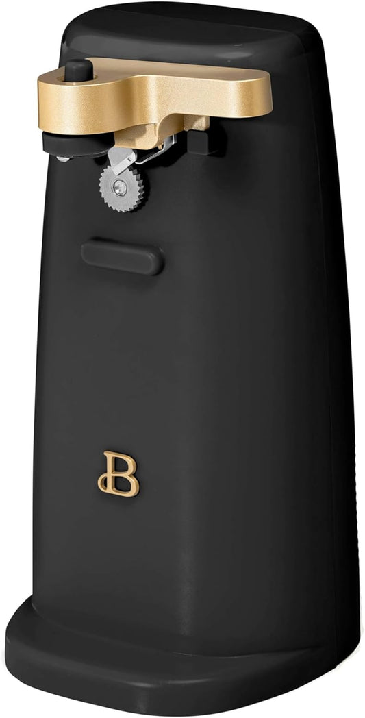 Electric Can Opener by Drew Barrymore, Stainless Steel Blade, Auto-Turn Feature (Black Sesame), 1