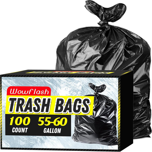 Heavy Duty 55–60 Gallon Trash Bags – 100 Count, Tear-Resistant & Extra Large
