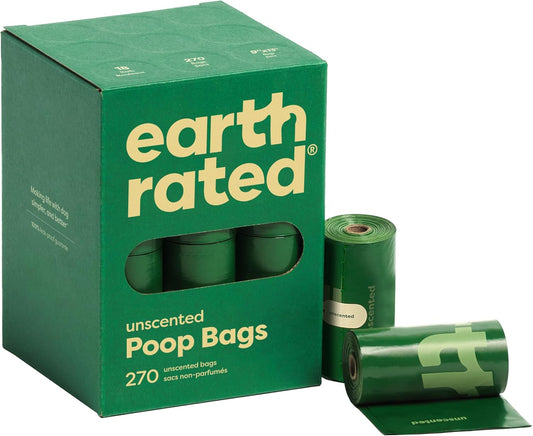 Earth Rated Dog Poop Bags – 270 Count Unscented, Leak-Proof & Eco-Friendly – Made in USA