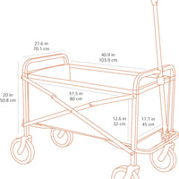 Heavy Duty Folding Utility Wagon – Collapsible Outdoor Cart with Wheels (Black)