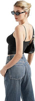 SUUKSESS Women’s Y2K Square Neck Crop Top – Adjustable Backless Cami | Made in USA