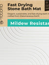 Stone Bath Mat – Diatomaceous Earth Quick Dry & Non-Slip Shower Mat (Sandstone)