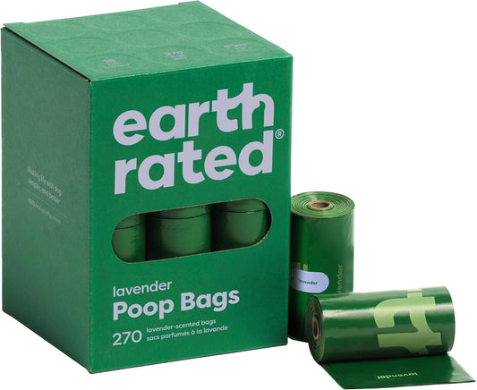 Earth Rated Dog Poop Bags – 270 Count Lavender Scented, Leak-Proof & Eco-Friendly – USA