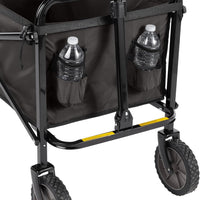 Heavy Duty Folding Utility Wagon – Collapsible Outdoor Cart with Wheels (Black)