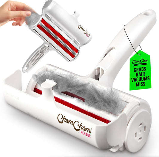 ChomChom Roller Pet Hair Remover – Original Size Reusable Lint Roller White