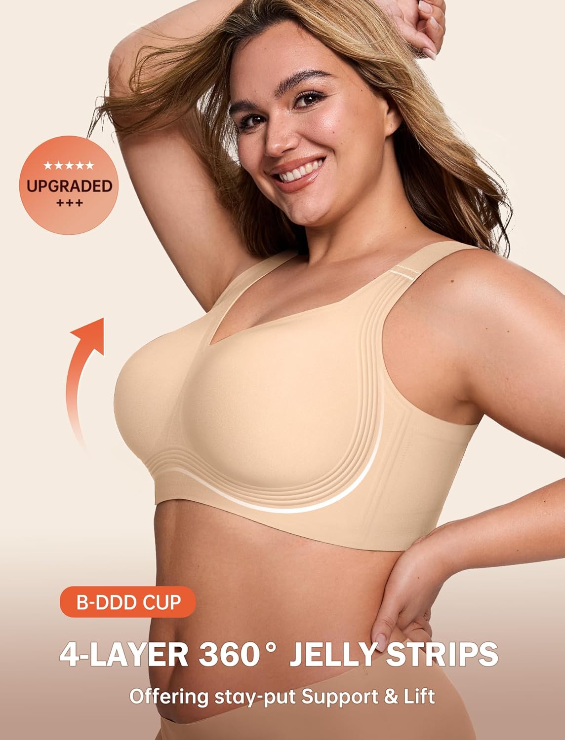 LetsJoli Bras for Women Supportive Wireless Push Up Bra