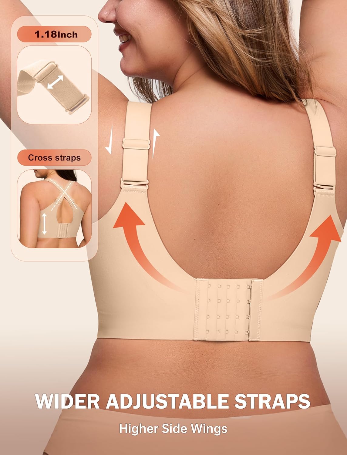 LetsJoli Bras for Women Supportive Wireless Push Up Bra