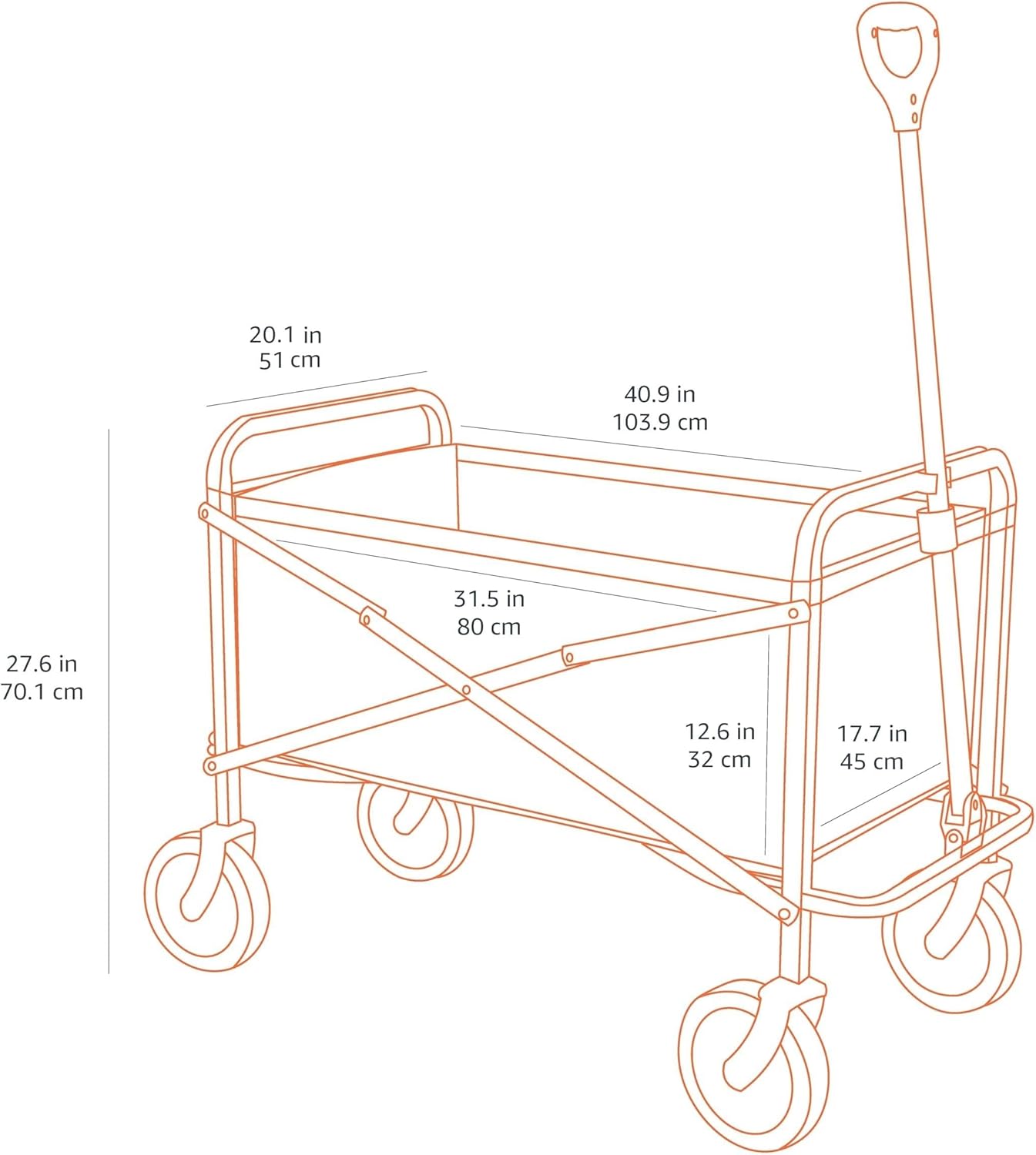 Amazon Basics Collapsible Heavy Duty Utility Wagon for Outdoor Sports, Camping, Garden
