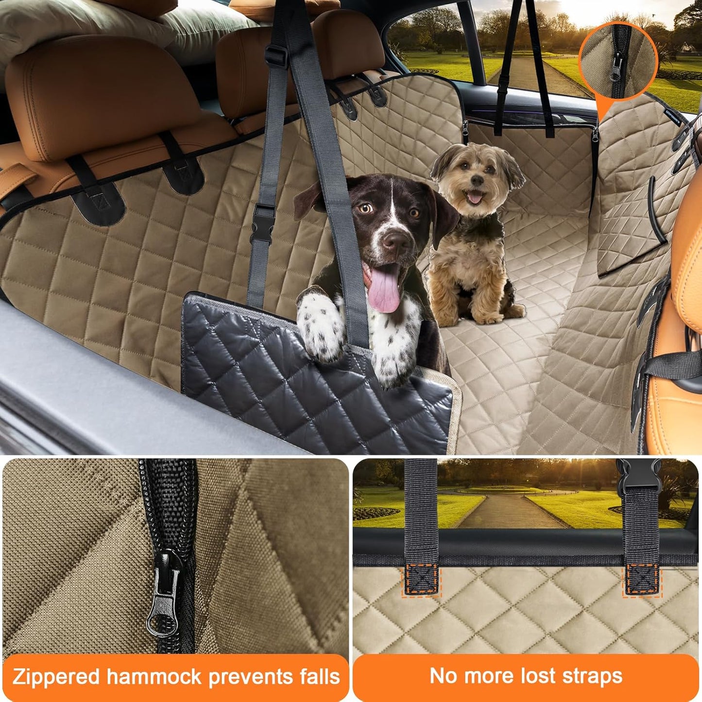 URPOWER Waterproof Dog Seat Cover Hammock Nonslip Scratchproof for Cars SUVs