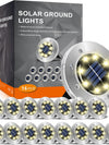 16-Pack Solar Ground Lights – Waterproof LED Outdoor Pathway Lights (Warm White)