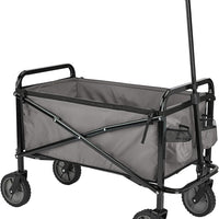Collapsible Folding Utility Wagon – Heavy Duty Outdoor Cart, 265 lb Capacity (Gray)