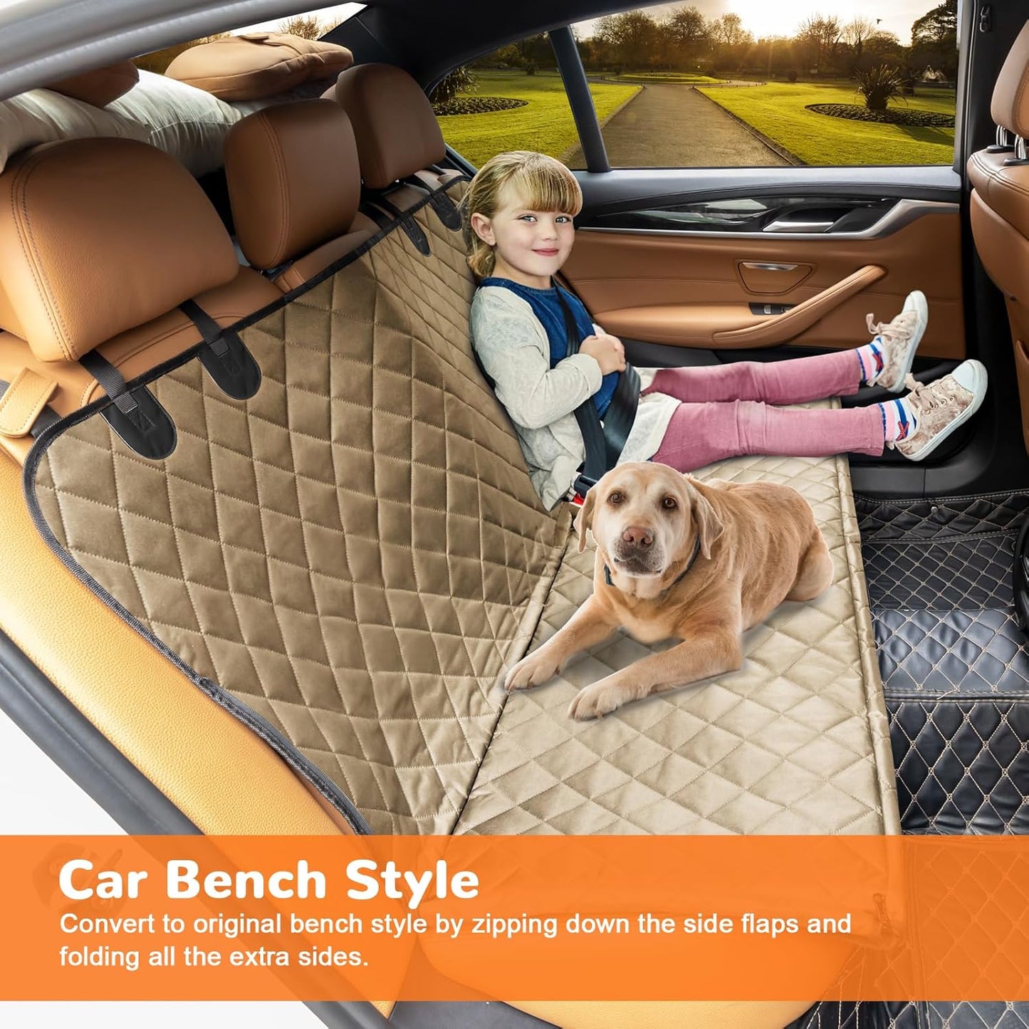 URPOWER Waterproof Dog Seat Cover Hammock Nonslip Scratchproof for Cars SUVs