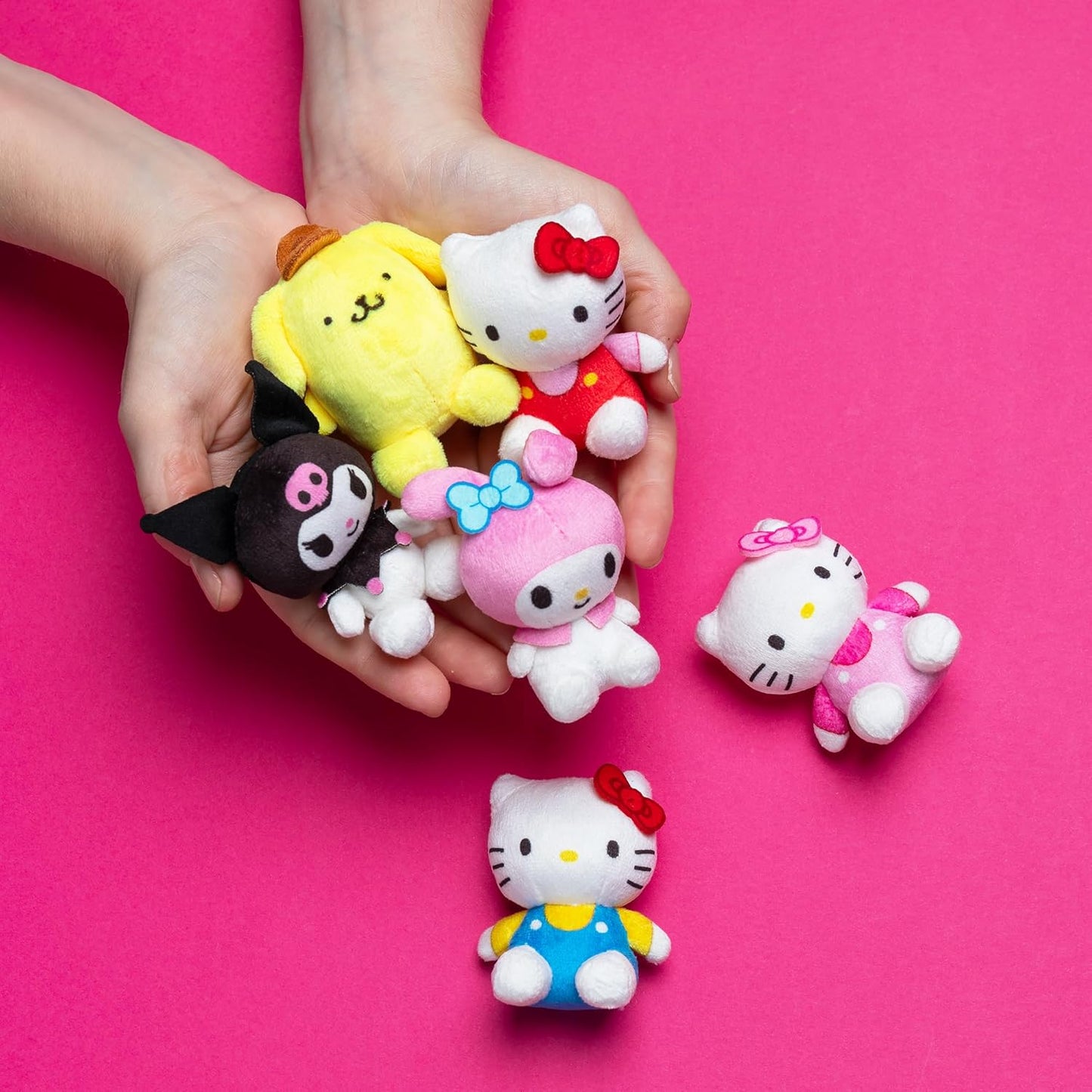 Hello Kitty and Friends 6 Pack - Miniature Plush Figure, Girls and Boys Ages 4+