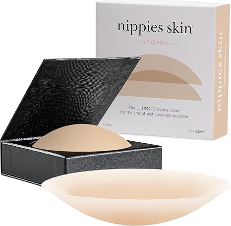Silicone Nipple Covers – Reusable Adhesive Pasties with Travel Case for Women (Size 1, A–C Cups)