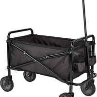 Heavy Duty Folding Utility Wagon – Collapsible Outdoor Cart with Wheels (Black)