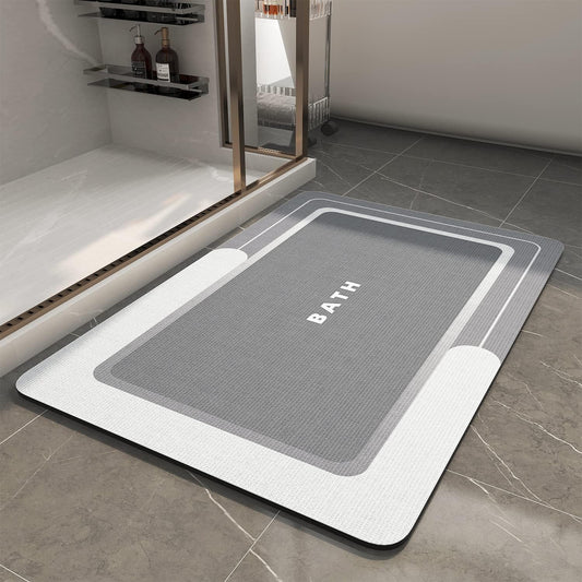 Quick Dry Non-Slip Bath Mat – Super Absorbent Diatomaceous Earth Bathroom Rug (17"x27")