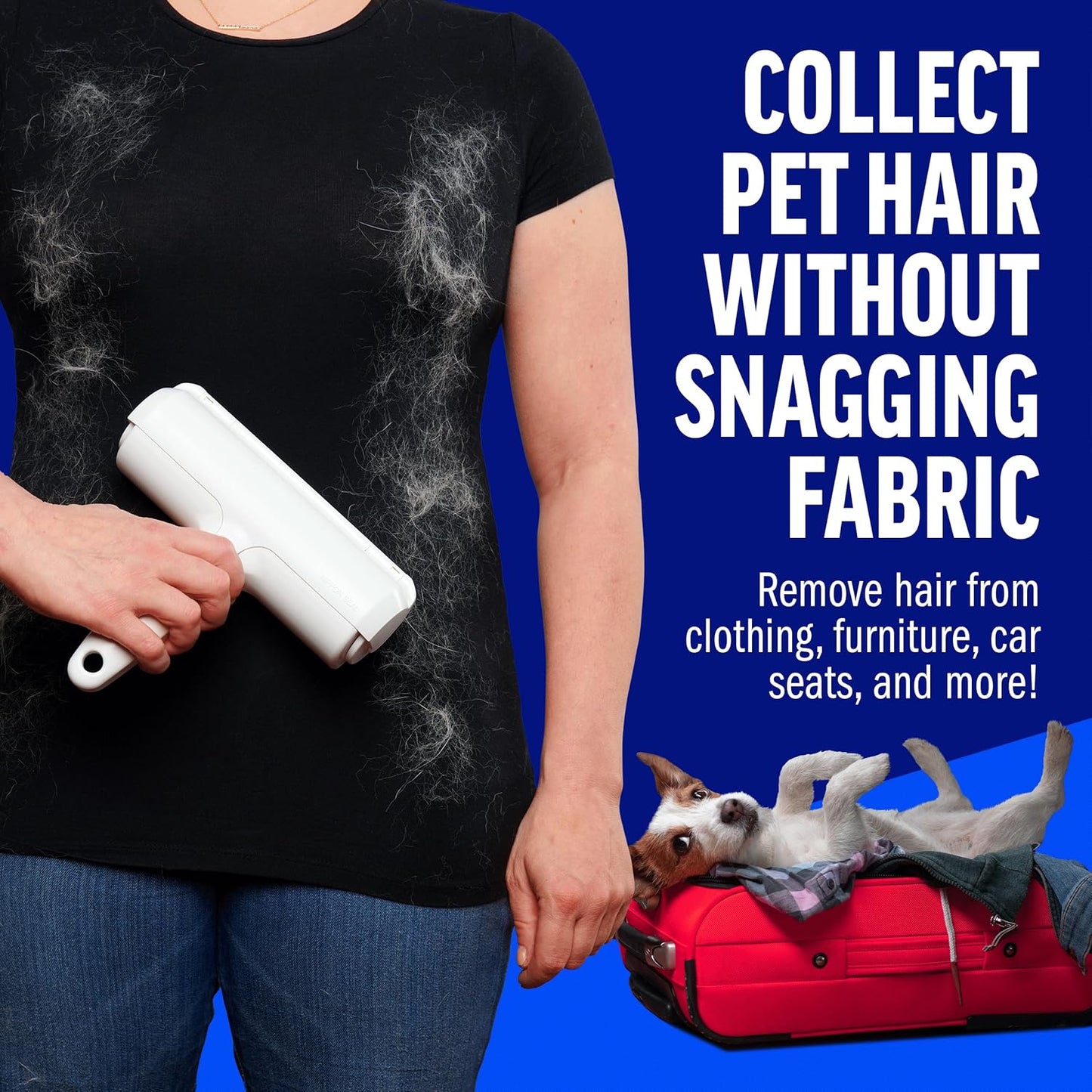 ChomChom Roller Pet Hair Remover – Original Size Reusable Lint Roller White