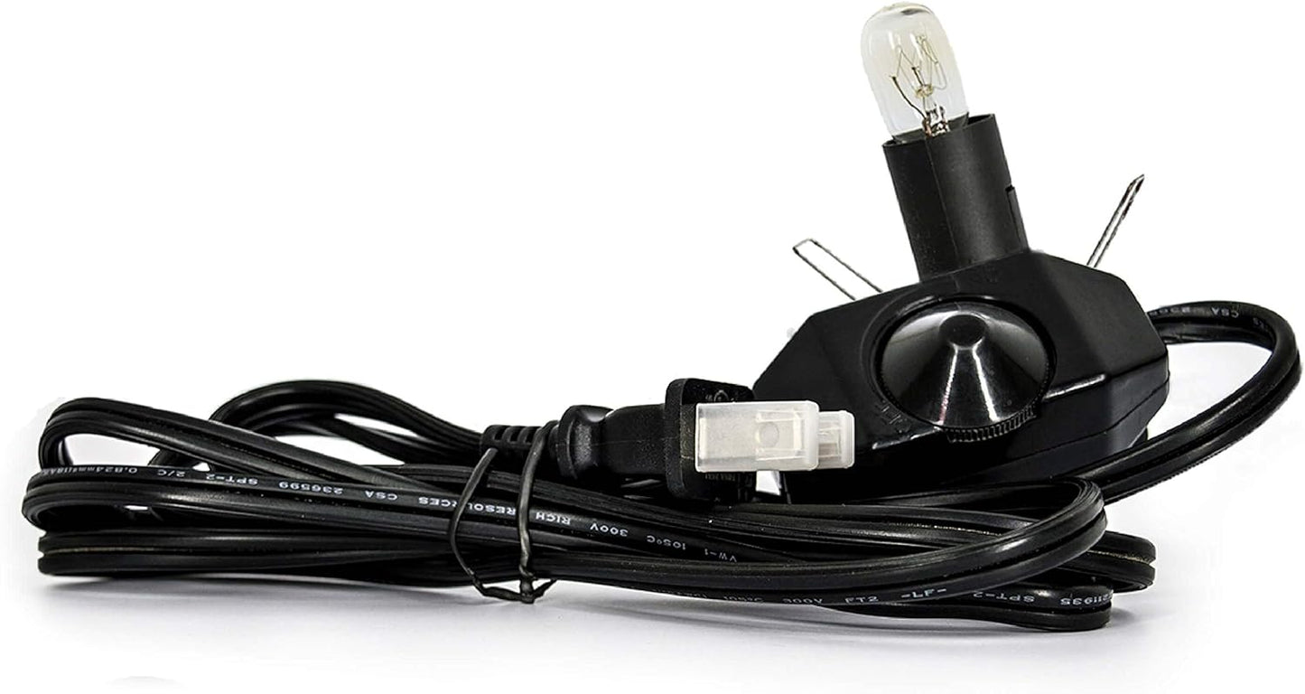 Black light fixture with control panel and cable on a white background
