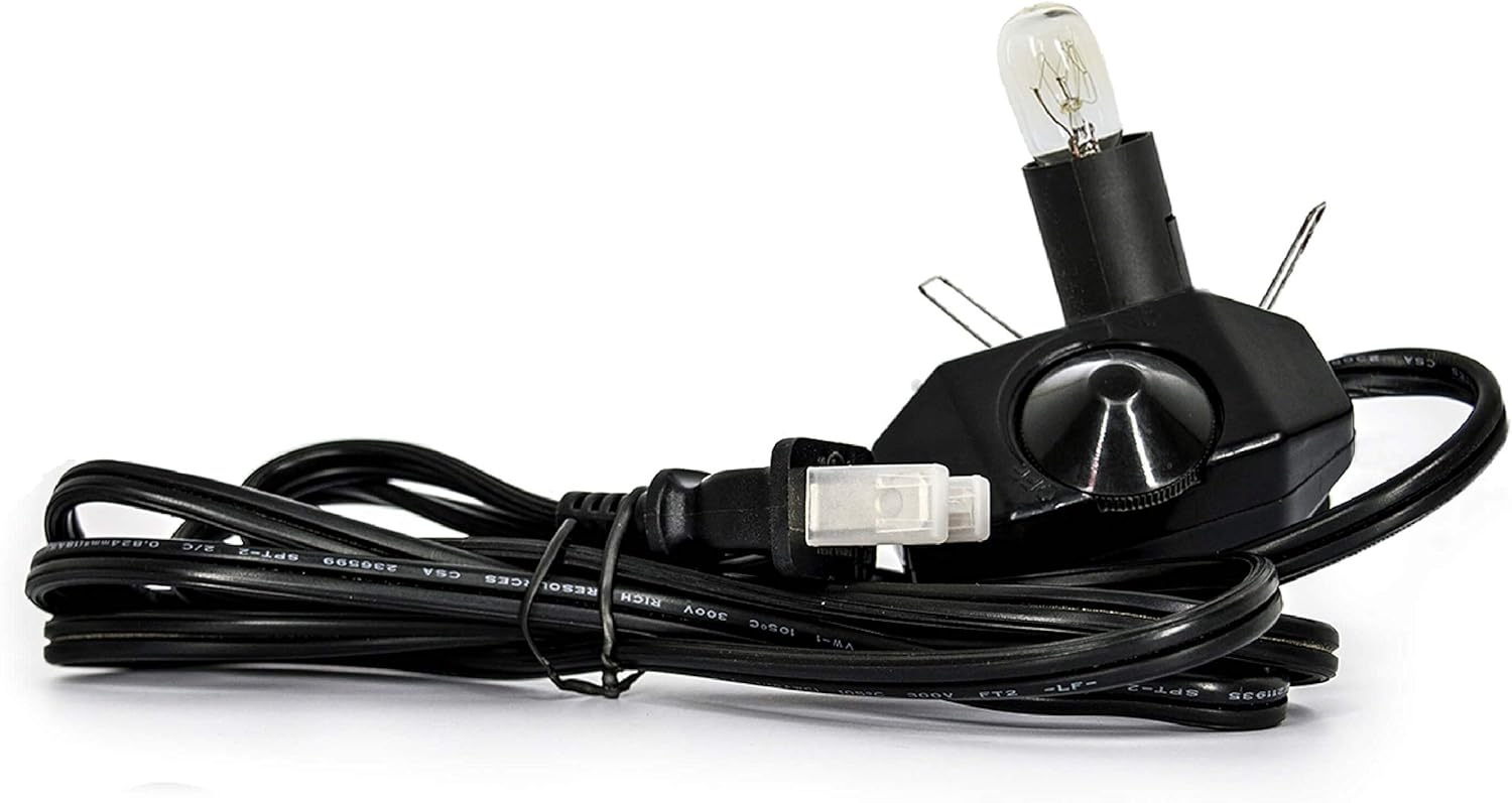 Black light fixture with control panel and cable on a white background
