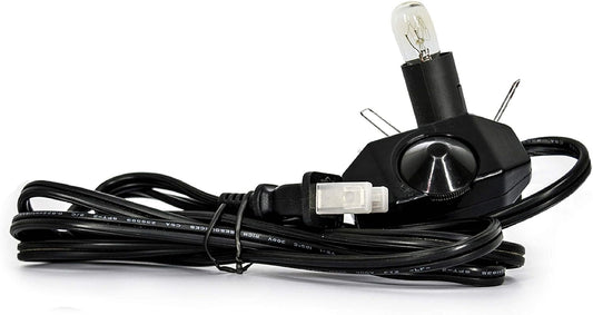 Black light fixture with control panel and cable on a white background