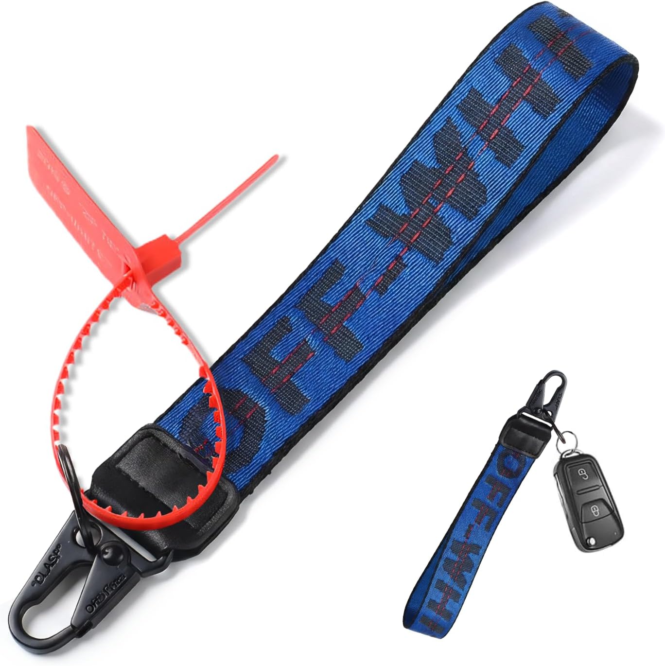 Black Keychain Lanyard for Keys and ID Badge Holder - Durable Lanyard Neck Strap