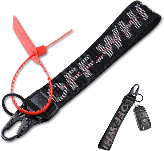 Black Keychain Lanyard for Keys and ID Badge Holder - Durable Lanyard Neck Strap