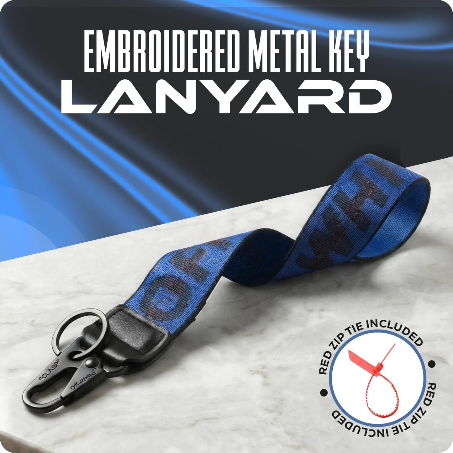 Off White Keychain Lanyard for Keys and ID Badge Holder - Durable Lanyard Neck Strap (Pack of 2)