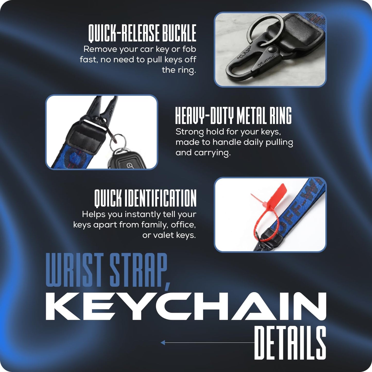 Off White Keychain Lanyard for Keys and ID Badge Holder - Durable Lanyard Neck Strap (Pack of 2)