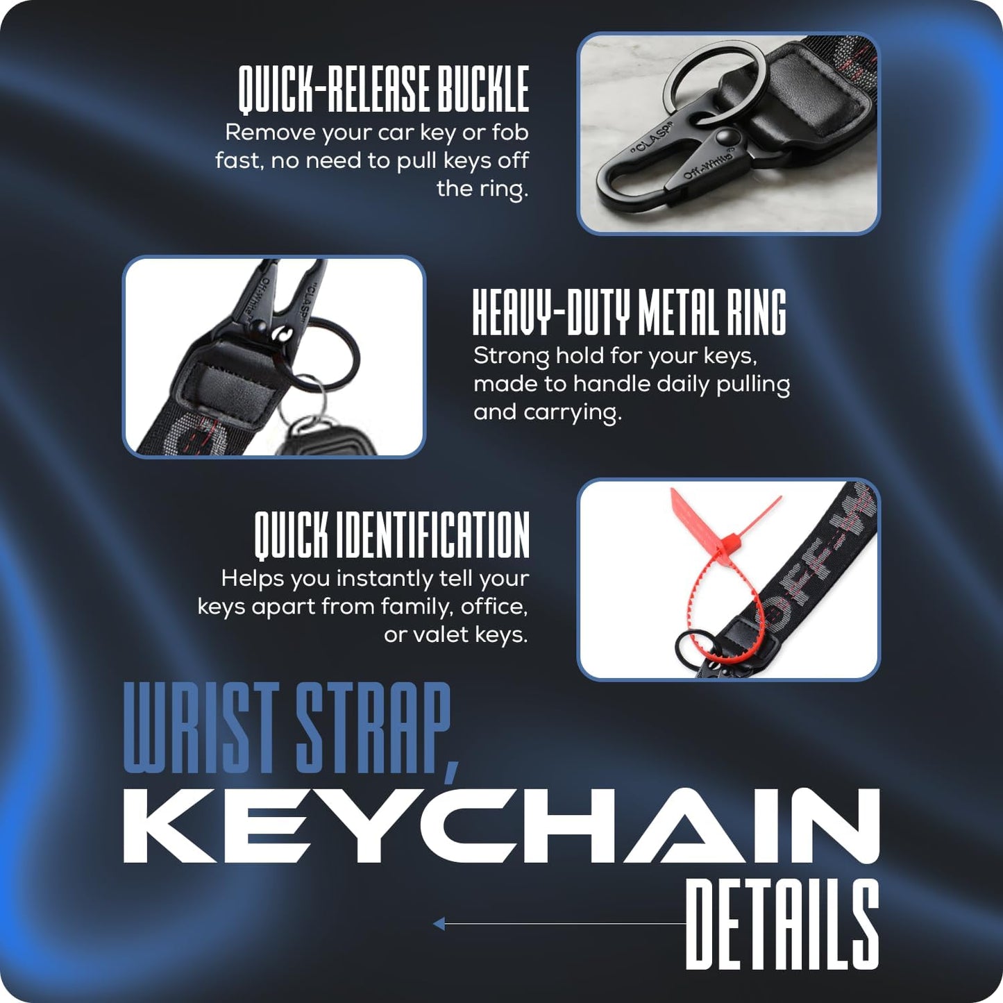 Black Keychain Lanyard for Keys and ID Badge Holder - Durable Lanyard Neck Strap