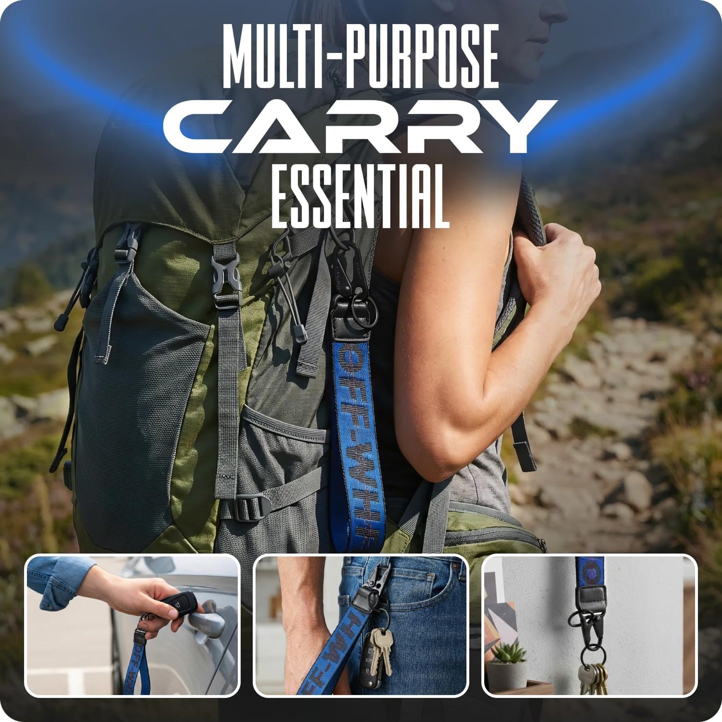 Off White Keychain Lanyard for Keys and ID Badge Holder - Durable Lanyard Neck Strap (Pack of 2)