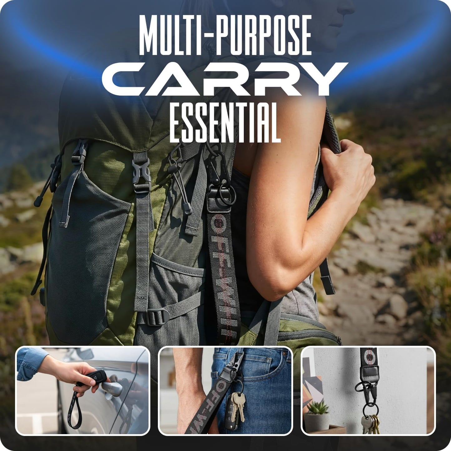 Off White Keychain Lanyard for Keys and ID Badge Holder - Durable Lanyard Neck Strap (Pack of 2)