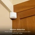 Motion detection device on a wooden door